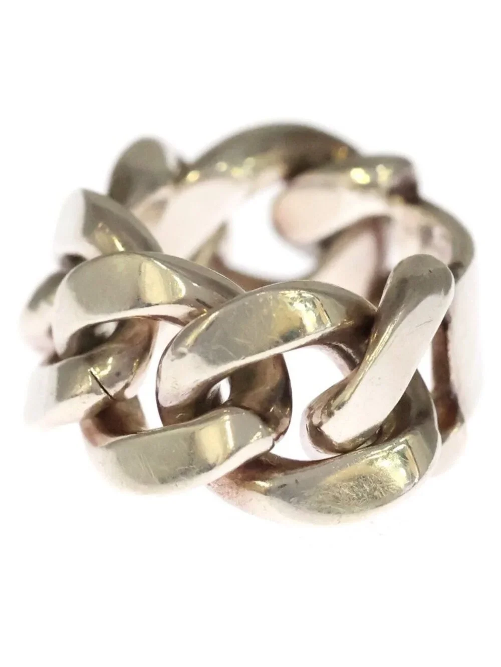 Bottega Veneta Chain Plate Ring Silver